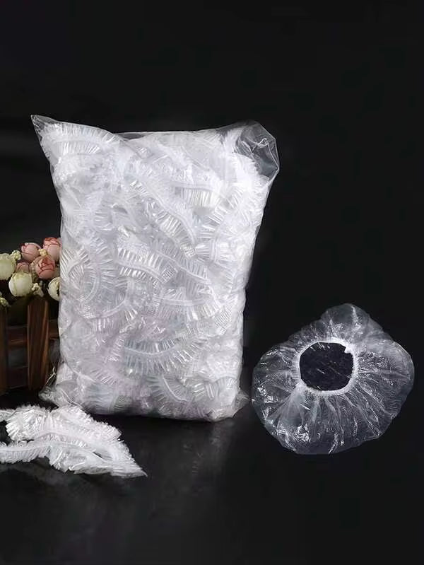 50/100/200pcs Extra Large Thick Disposable Plastic Multi-Functional Shower Caps, Transparent Home Bathroom Decor Fall Decor Back To School