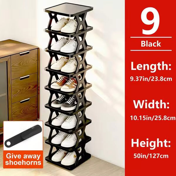 1 PCS Removable 6/9 Tier Shoe Rack, Space Saving Folding Shoe Rack For Home And Dormitory, Hallway, Living Room - Separate Narrow Shoe Rack For Indoor Doorway Storage. Holds Keys, Small Photo Frames, Etc.
